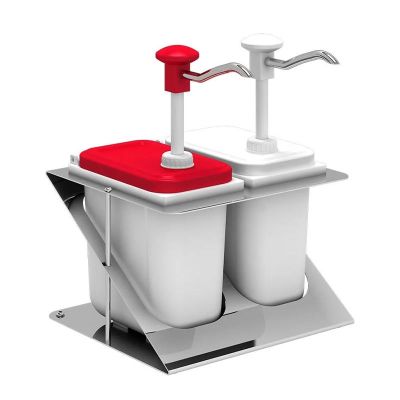 Kalando KDP-003 Z Stand Push Stainless Steel Sauce Pump, 2x1.9 L - Kalando