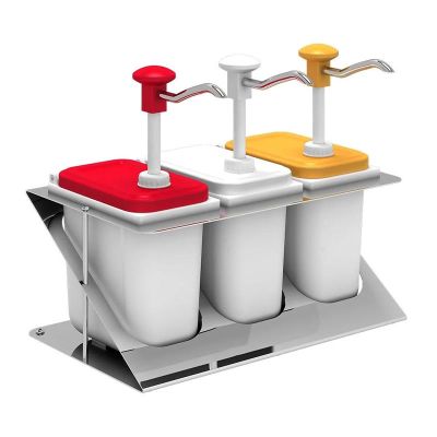 Kalando KDP-003 Z Standlı Basmalı Paslanmaz Çelik Sos Pompası, 3x1.9 L - 1