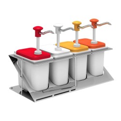 Kalando KDP-003 Z Standlı Basmalı Paslanmaz Çelik Sos Pompası, 4x1.9 L - Kalando