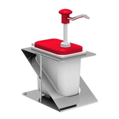 Kalando KDP-003 Z Stantlı Basmalı Paslanmaz Çelik Sos Pompası, 1.9 L, Kırmızı - 1
