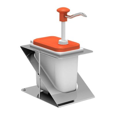 Kalando KDP-003 Z Stantlı Basmalı Paslanmaz Çelik Sos Pompası, 1.9 L, Turuncu - 1