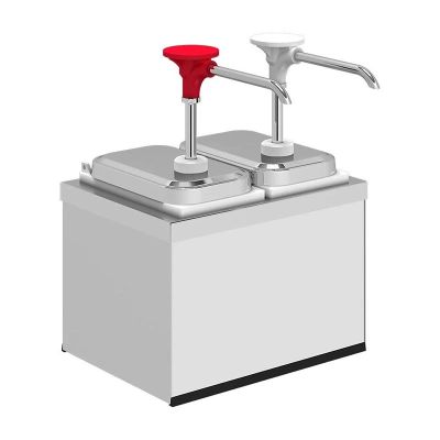 Kalando KDS-003 Stantlı Basmalı Paslanmaz Çelik Sos Pompası, 2x1,9 L - 1
