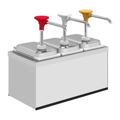 Kalando KDS-003 Stantlı Basmalı Paslanmaz Çelik Sos Pompası, 3x1,9 L - 1