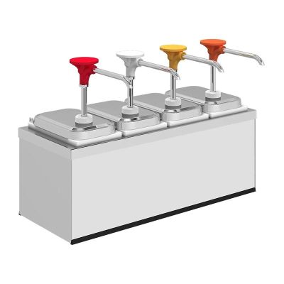 Kalando KDS-003 Stantlı Basmalı Paslanmaz Çelik Sos Pompası, 4x1,9 L - 1