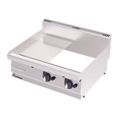 Kalitegaz 700 Serisi GS8070GC Yarı Oluklu Pleyt Izgara, Krom Kaplı, Gazlı - 1