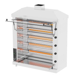 Kalitegaz CRG45C-9 Dinlendirmeli Piliç Çevirme Makinesi, 9 Şiş Kapasiteli, Gazlı - Kalitegaz