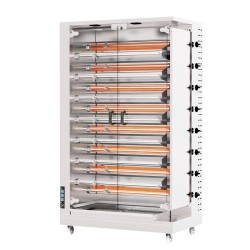 Kalitegaz CRG48C-15 Resting Chicken Rotisserie Machine, 15 Skewer Capacity, Gas Powered - Kalitegaz