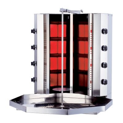 Kalitegaz KLG141VG V Model Döner Ocağı, 4+4 Radyanlı, Gazlı, Motorsuz, Camlı - 1