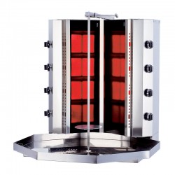 Kalitegaz KLG141VG طباخ دوار طراز V، 4+4 نصف قطرها، غاز، غير مزود بمحرك، زجاج - Kalitegaz