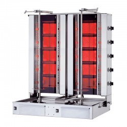 Kalitegaz KLG225TG فرن دوار ثنائي الطراز، نصف قطر 5+5، غاز، محرك سفلي، هيكل متحرك، زجاج - Kalitegaz