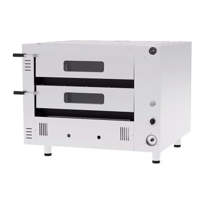 Kalitegaz 35 cm x 4+4 Pizza Kapasiteli Çift Katlı Pizza Fırını, Gazlı - 1
