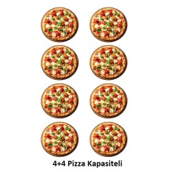 Kalitegaz 35 cm x 4+4 Pizza Kapasiteli Çift Katlı Pizza Fırını, Gazlı - Thumbnail