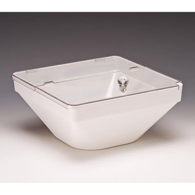 Zicco ZCP-612 Polikarbon Kapaklı Teşhir Kasesi, 26x26x12 cm, Beyaz - 1