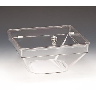 Zicco ZCP-612 Polikarbon Kapaklı Teşhir Kasesi, 26x26x12 cm, Şeffaf - 1