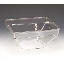 Zicco ZCP-612 Polikarbon Kapaklı Teşhir Kasesi, 26x26x12 cm, Şeffaf - Zicco