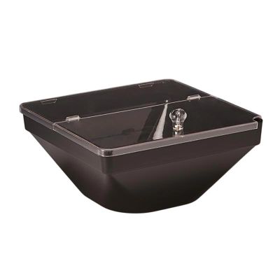 Zicco ZCP-612 Polikarbon Kapaklı Teşhir Kasesi, 26x26x12 cm, Siyah - 1