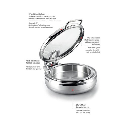 Kapp Carina Serisi Chafing Dish, 5.7 L, İndüksiyonlu - 4
