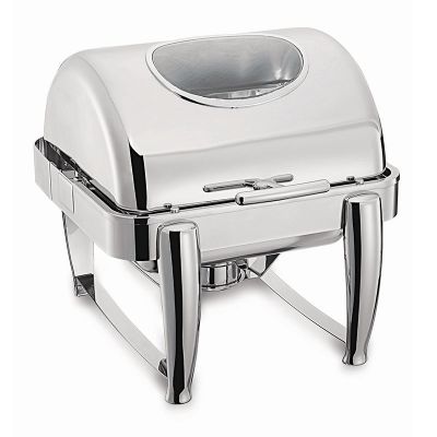 Kapp Delux Chafing Dish Roll Top, Cam Kapaklı, 6 L, Jel Yakıtlı - 1