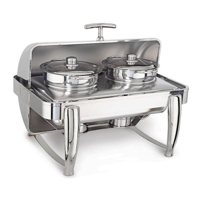 Kapp Delux Chafing Dish Roll Top Çift Çorbalık, 2x4.5 L, Jel Yakıtlı - 1