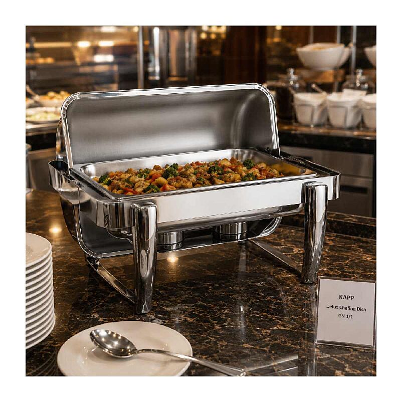 Kapp Delux GN 1/1 Gömme Chafing Dish, 9 L, Jel Yakıtlı+Elektrikli - Kapp