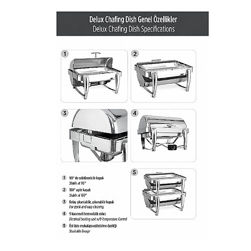 Kapp Delux Gömme Çorbalık Chafing Dish, 6 L, Jel Yakıtlı+Elektrikli - 2
