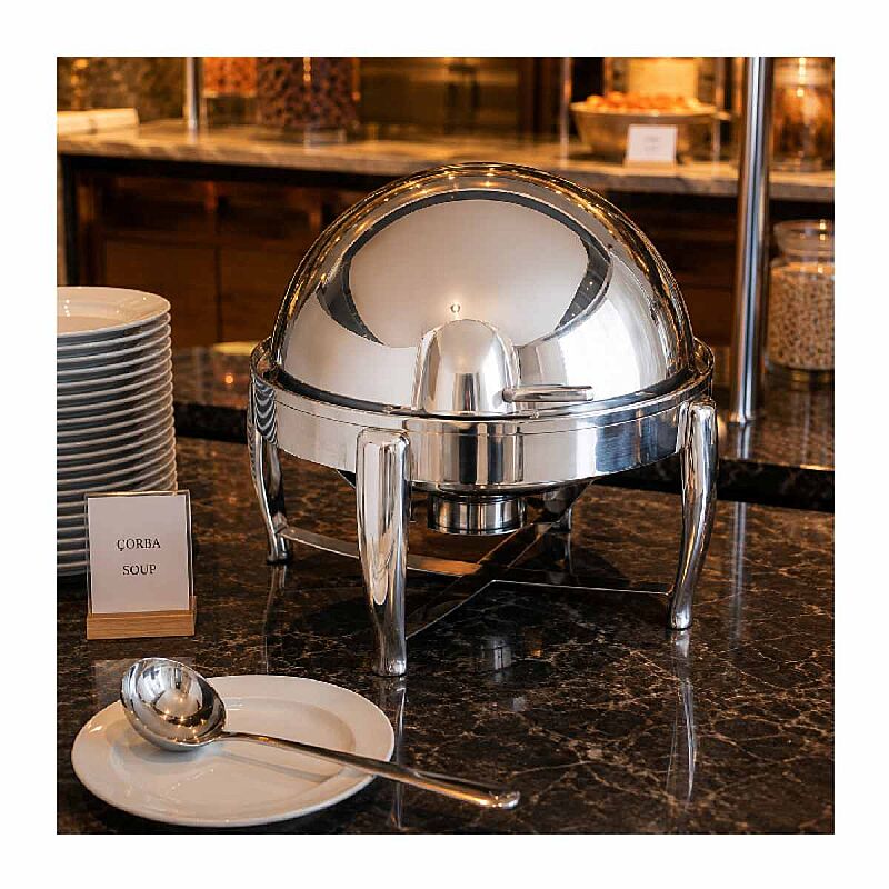 Kapp Delux Yuvarlak Gömme Chafing Dish, 6 L, Jel Yakıtlı+Elektrikli - Kapp