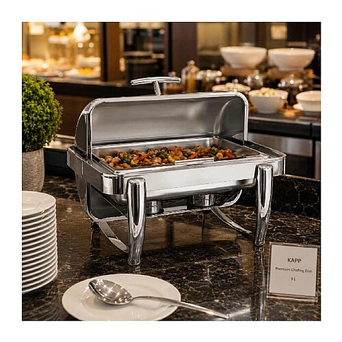 Kapp GN 1/1 Delux Roll Top Chafing Dish, 9 L, Jel Yakıtlı+Elektrikli - 2