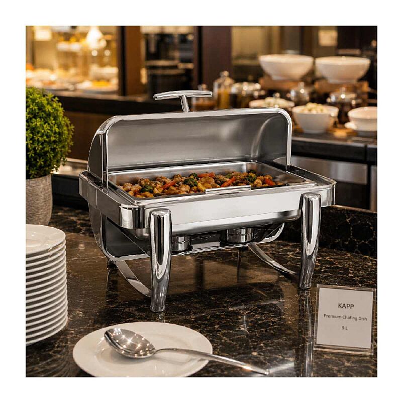 Kapp GN 1/1 Delux Roll Top Chafing Dish, 9 L, Jel Yakıtlı+Elektrikli - Kapp