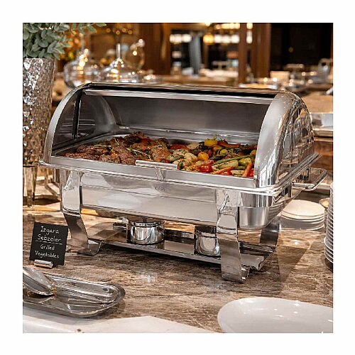 Kapp GN 1/1 Klasik Roll Top Chafing Dish, 9 L, Jel Yakıtlı + Elektrikli - 3
