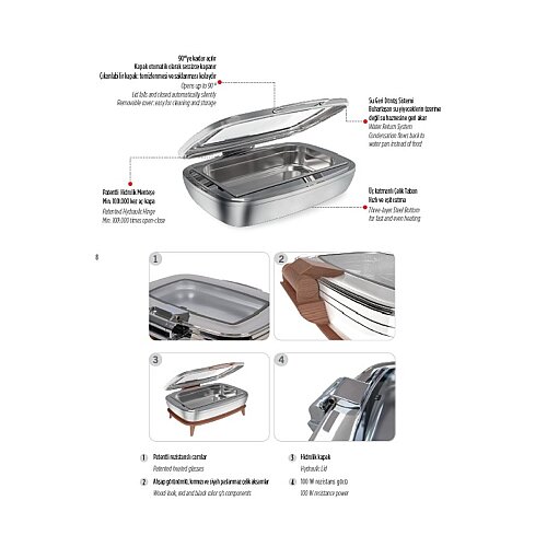 Kapp GN 1/1 Titan Chafing Dish, 9 L, Ahşap - 4