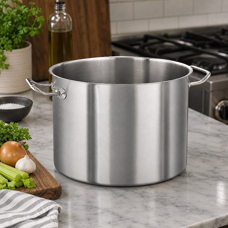 Kapp İndüksiyon Uyumlu Kapaksız Orta Derin Çelik Silindirik Tencere, 45x28 cm, 44 L - Kapp