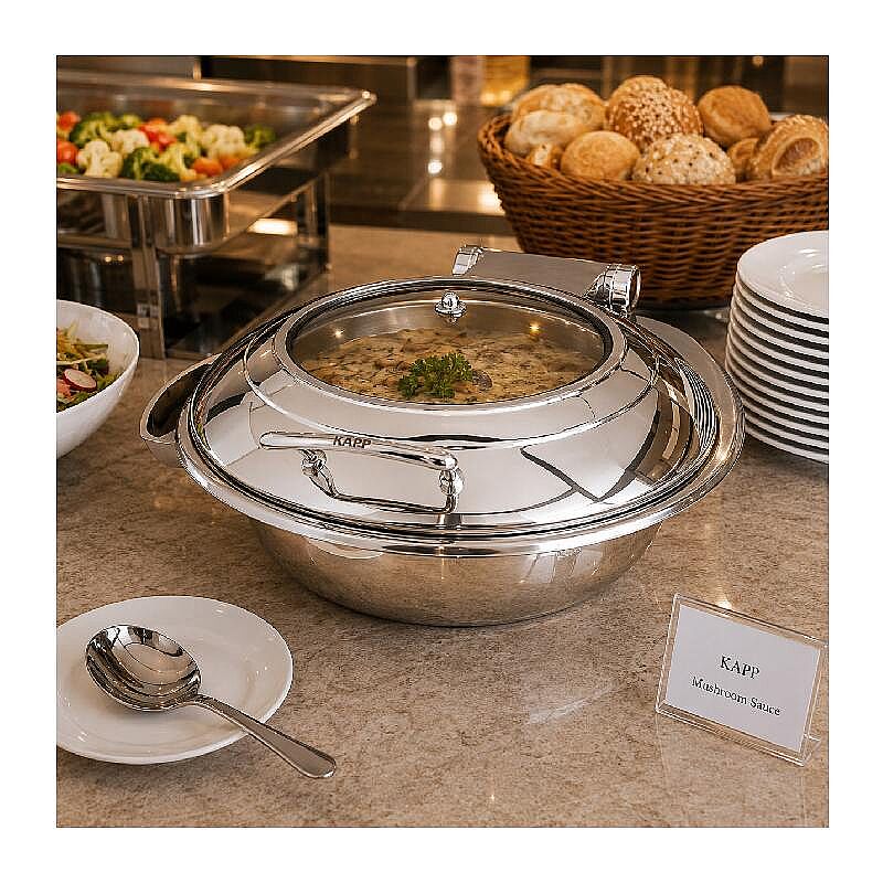 Kapp Premium Serisi Yuvarlak Chafing Dish, 6 L, Elektrikli - Kapp