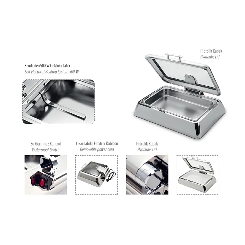 Kapp Vega Serisi GN 1/1 Chafing Dish, 9 L, Elektrikli - Kapp