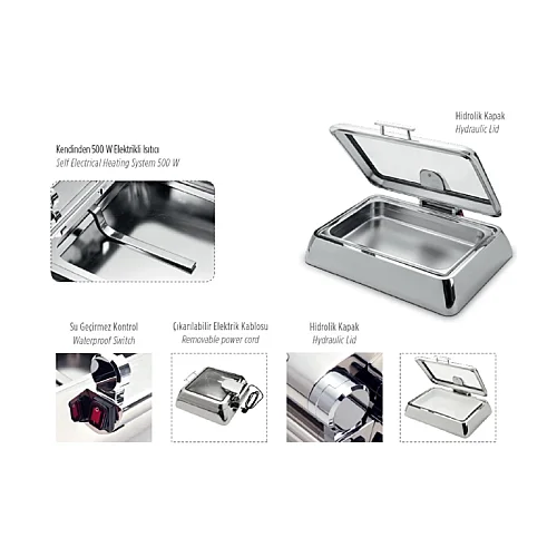 Kapp Vega Serisi GN 1/1 Chafing Dish, 9 L, Elektrikli - 2