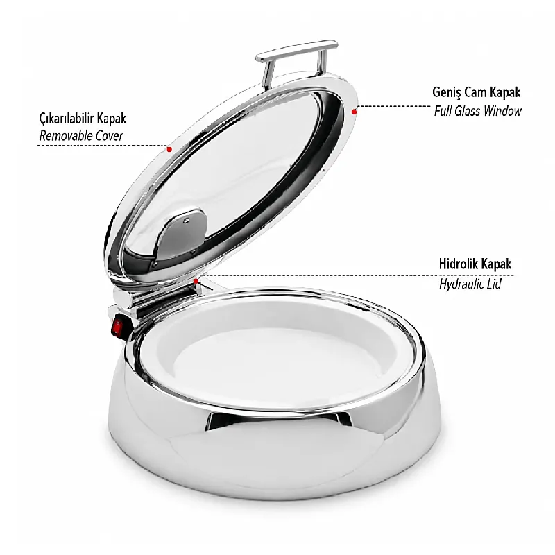 Kapp Vega Serisi Yuvarlak Chafing Dish, 6 L, Elektrikli - Kapp