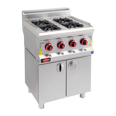 Karacasan 600 Seri 4 Gözlü Dolaplı Ocak, Gazlı - 1