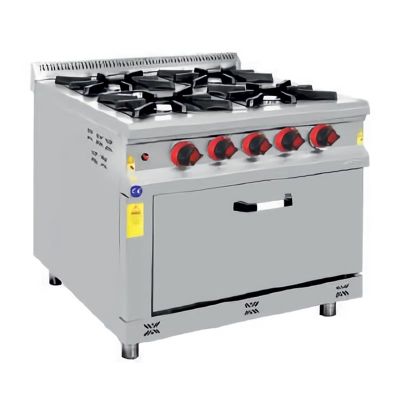 Karacasan Fırınlı Kuzine, 4 Gözlü, 800x800x850 mm, LPG - 1