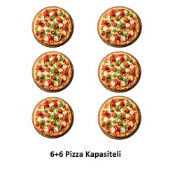 Karacasan 6+6 Pizza Kapasiteli Çift Katlı Pizza Fırını, Elektrikli - Thumbnail