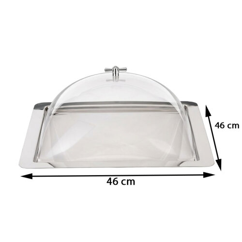 Zicco ZCP-145 Akrilik Kapaklı Çelik Altlı Fanus, 46x46 cm - 2