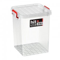 Bora Plastik Hit Box Kare Kapaklı Kasa, 13 L, Şeffaf - Bora Plastik