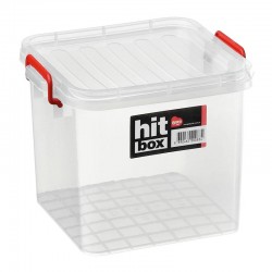 Bora Plastik Hit Box Kare Kapaklı Kasa, 9 L, Şeffaf - Bora Plastik