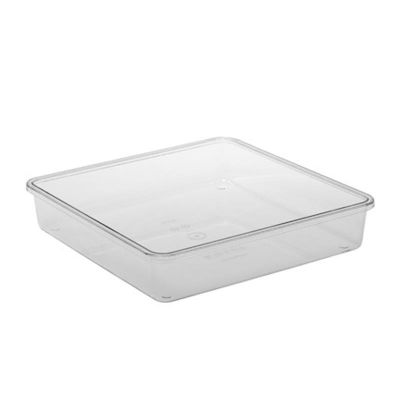 Bora Plastik Pasta Kek Kabı Alt Tepsi, Kare, Küçük, Polikarbonat - 1