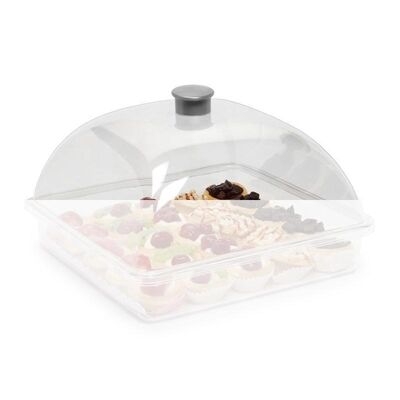 Bora Plastik Pasta Kek Kabı Kapak, Kare, Küçük, Polikarbonat - 1