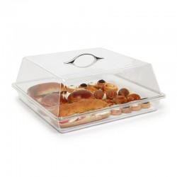 Bora Plastik Kare Pasta Kek Kabı Takım, Metal Kulplu, 40x40 cm - Thumbnail