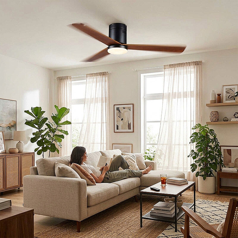 Kaşkar - Taflan D52033L Uzaktan Kumandalı Tavan Vantilatörü, 132 cm, Kahverengi - Taflan