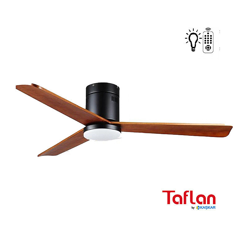 Kaşkar - Taflan D52033L Uzaktan Kumandalı Tavan Vantilatörü, 132 cm, Kahverengi - Taflan