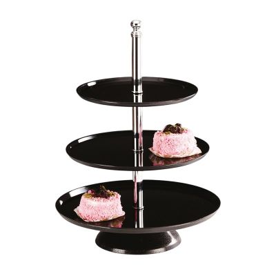 Zicco ZCB-02 3 Katlı Polikarbon Teşhir Standı, 50 cm, Siyah - 1