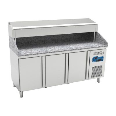 Kayalar Pizza ve Salata Hazırlık Buzdolabı, Granit Tablalı, 281 L, 3 Kapılı - 1