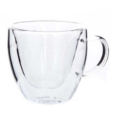 Keenmax Çift Cidarlı & Camlı Kulplu Fincan, 180 ml - 1