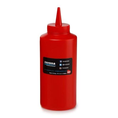 Bora Plastik Kapaklı Ketçap Şişesi, 420 ml, Kırmızı - 1